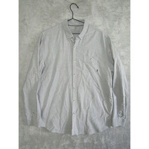 Free Fly Mens XL Button‎ Down Shirt Gray Long Sleeve Casual Comfort Cotton Blend